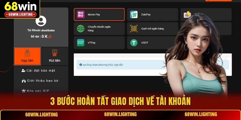 3 bước hoàn tất giao dịch về tài khoản