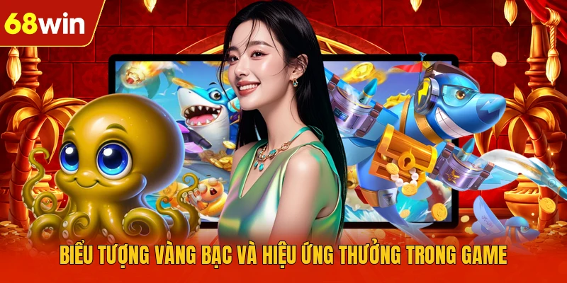 Biểu tượng vàng bạc và hiệu ứng thưởng trong game